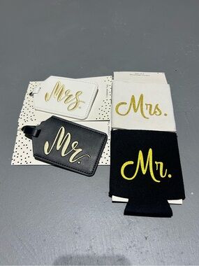 (NEW) Mr. & Mrs. Coozie and Luggage Tag Set